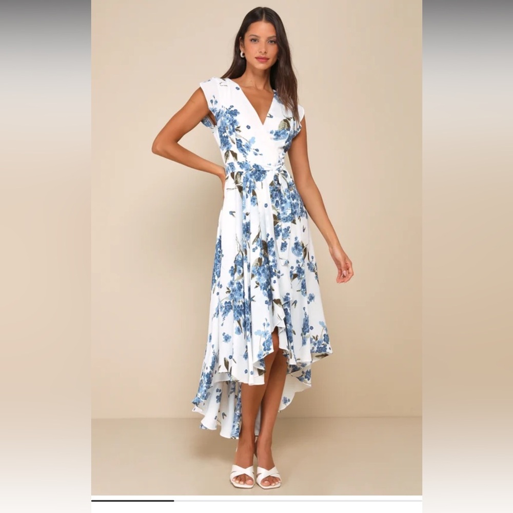 Lulu's Blue Floral High Low Dress - Picture 8 of 8